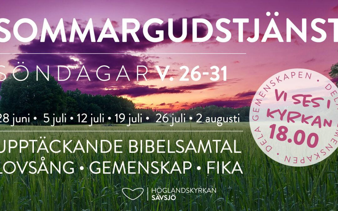 Sommargudstjänst på söndagar kl 18.00
