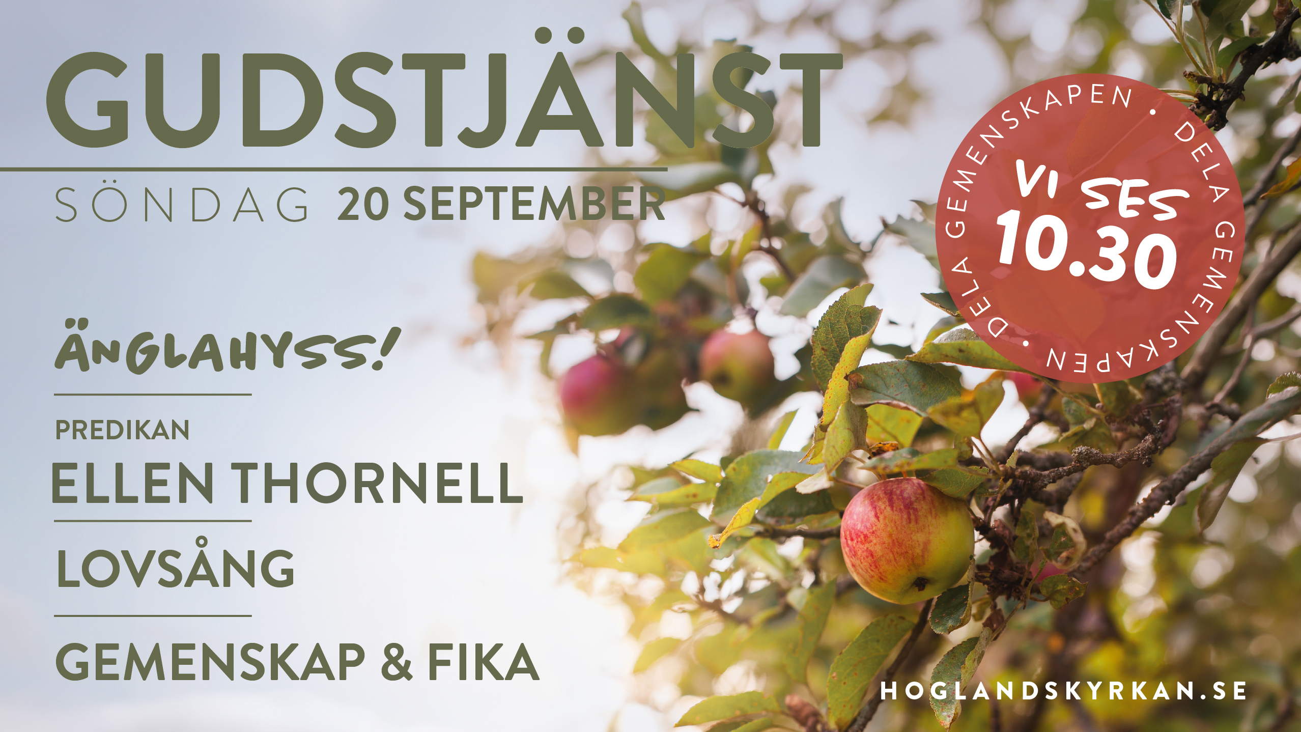 Gudstjänst söndag 20 september