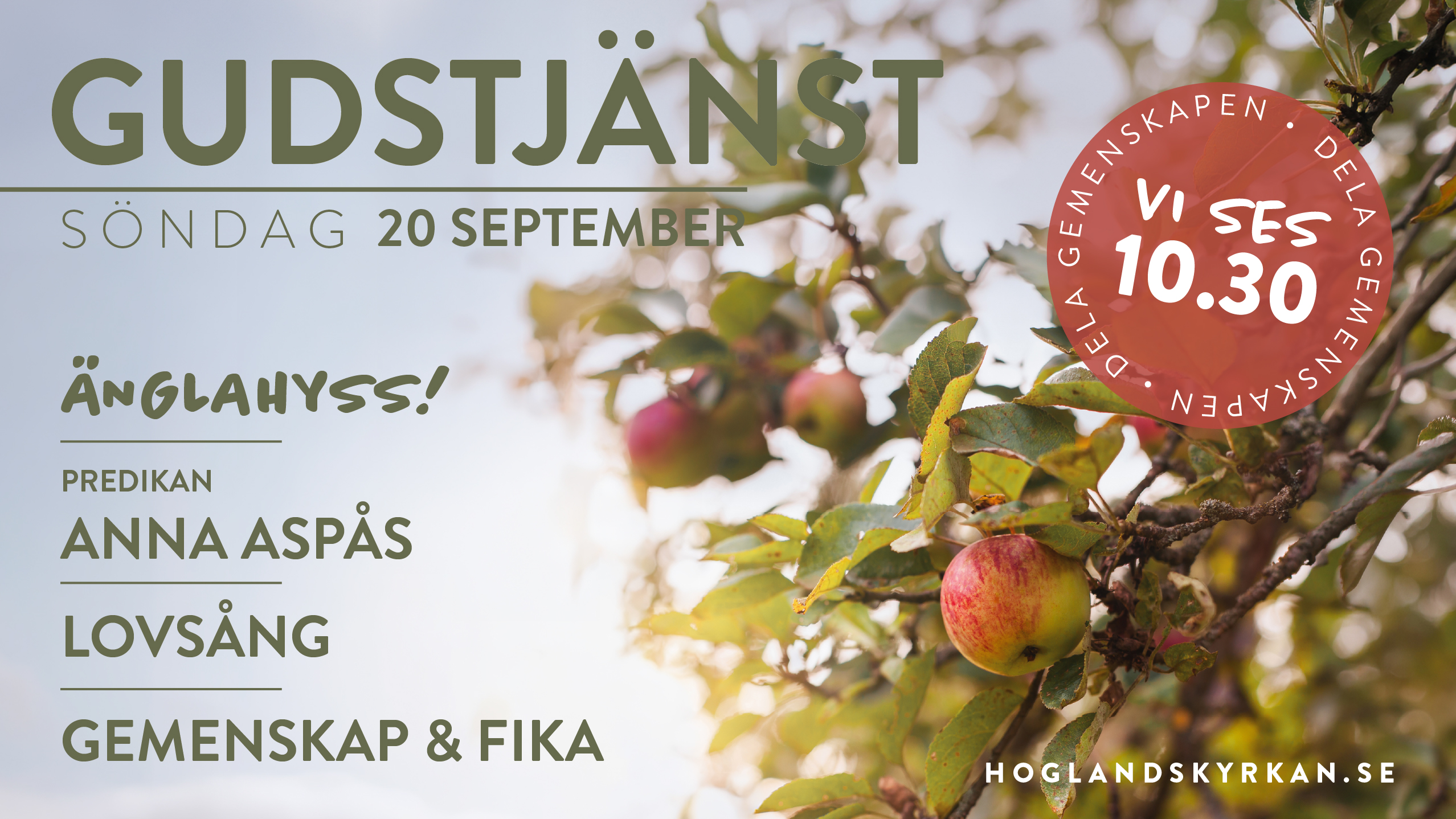 Gudstjänst söndag 20 september